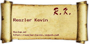 Reszler Kevin névjegykártya